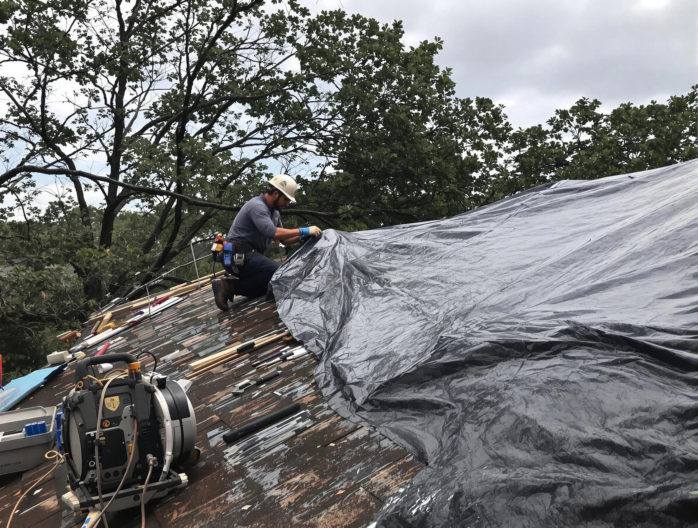 Bedford Roofing Company responding to an emergency roof repair call in Bedford, OH