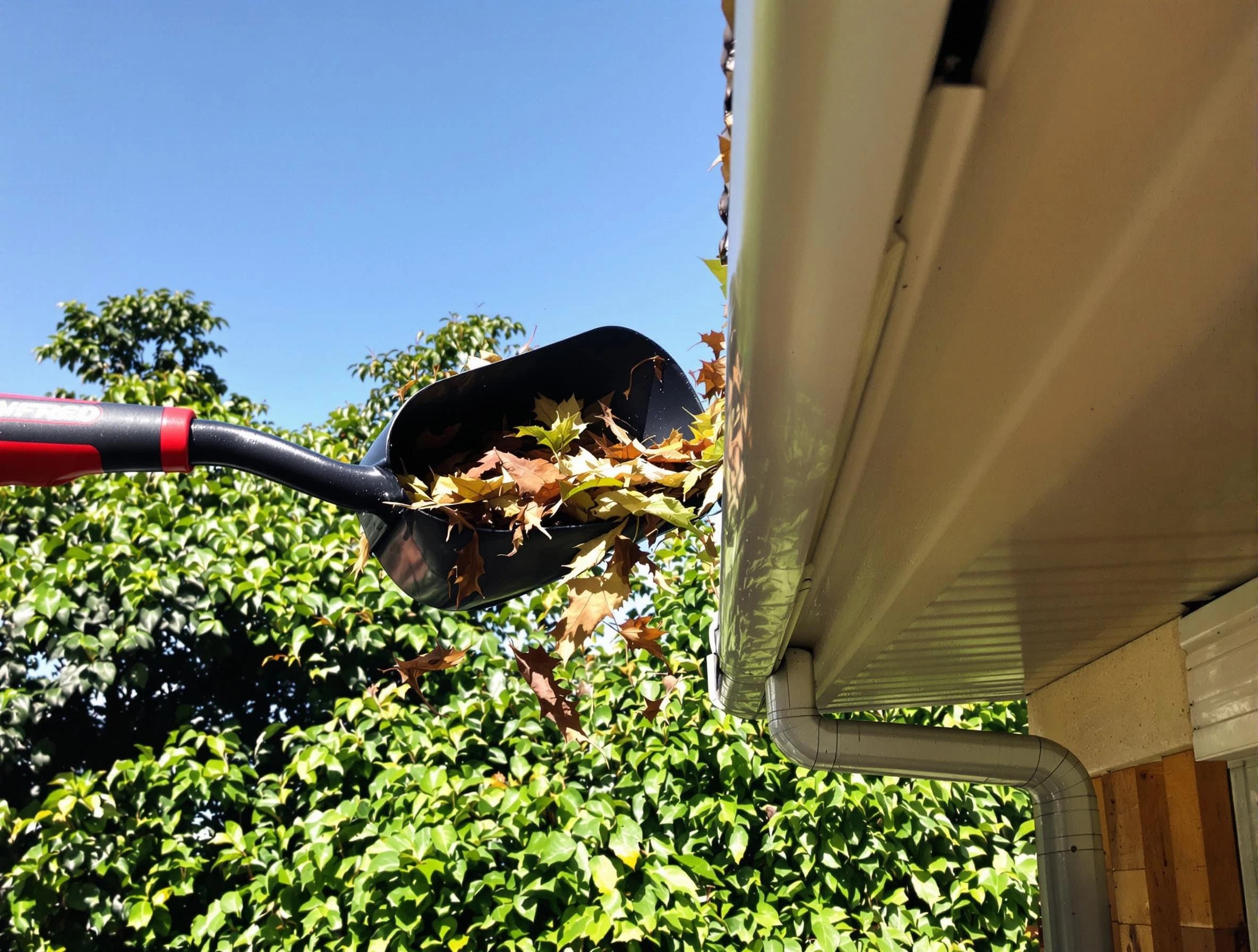 Bedford Roofing Company performing gutter cleaning at a home in Bedford, OH